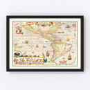 Vintage Map of America 1623