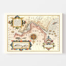 Vintage Map of Chile And Argentina 1623