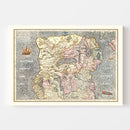 Vintage Map of North Ireland 1623