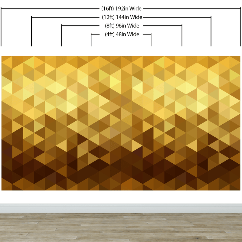 Gold Poly Triangle Geometric Elegant Peel and Stick Wallpaper | Removable Wall Mural