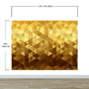 Gold Poly Triangle Geometric Elegant Peel and Stick Wallpaper | Removable Wall Mural