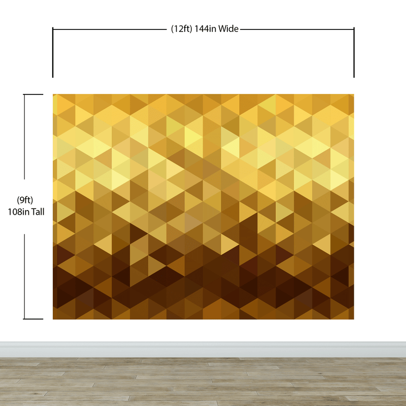 Gold Poly Triangle Geometric Elegant Peel and Stick Wallpaper | Removable Wall Mural