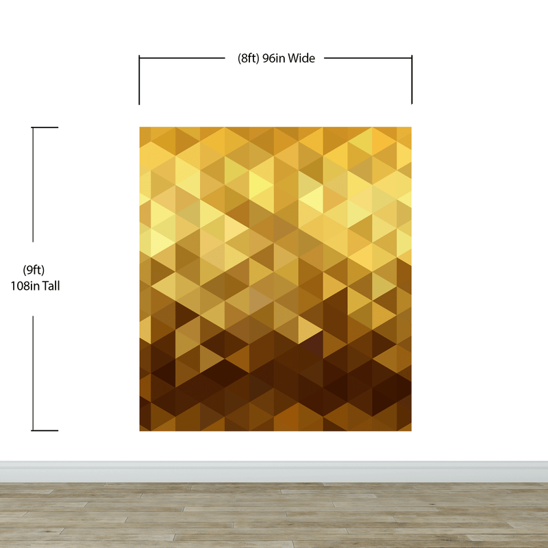 Gold Poly Triangle Geometric Elegant Peel and Stick Wallpaper | Removable Wall Mural