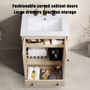 Bathroom Vanity With Basin, 1 Drawer Free Standing Storage - Brown by HouseOfZazla