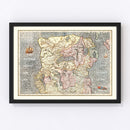 Vintage Map of North Ireland 1623
