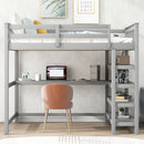 Loft Bed With Storage Shelves And Under Bed Desk by Unique Piece Furniture