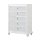 Abigale - 5 Drawer Chest With LED Lighting - White by HouseOfZazla
