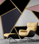 Modern Decor Gold, Black and Pink Mosaic Peel and Stick Wallpaper | Removable Wall Mural