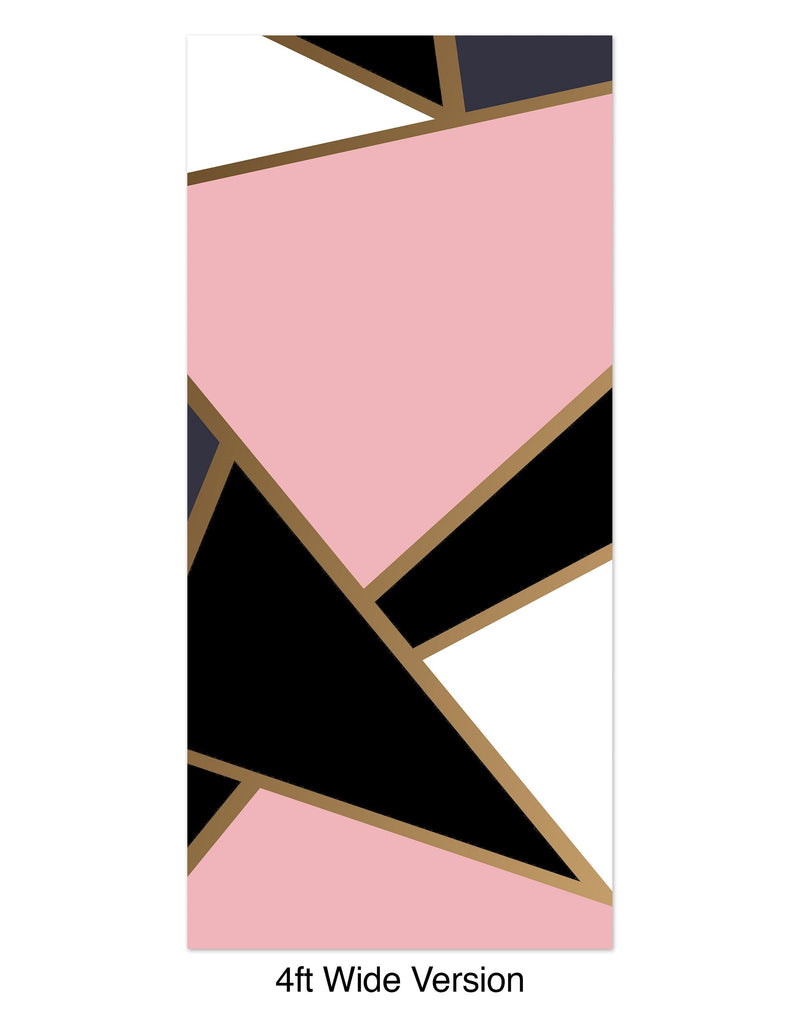 Modern Decor Gold, Black and Pink Mosaic Peel and Stick Wallpaper | Removable Wall Mural