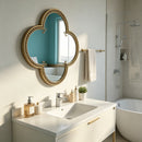Quatrefoil Mirror with Large Beaded Metal Frame