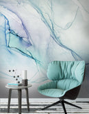 Abstract Ink Pattern Peel and Stick Wallpaper. Removable Wall Mural. (Blue, Green, Purple)