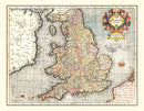 Vintage Map of England 1623