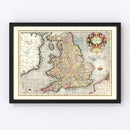 Vintage Map of England 1623