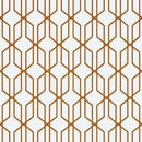 Modern Geometric Shape 3D Hexagon Bronze Lines Peel and Stick Wallpaper | Removable Wall Mural
