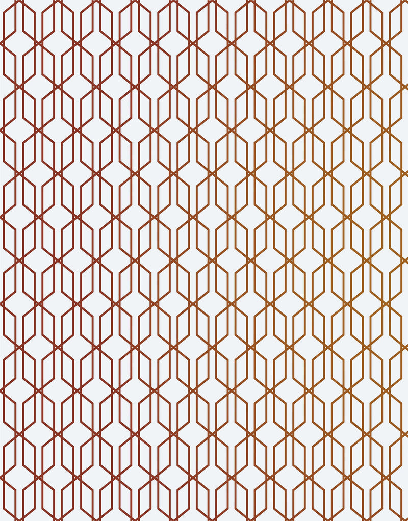 Modern Geometric Shape 3D Hexagon Bronze Lines Peel and Stick Wallpaper | Removable Wall Mural