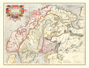 Vintage Map of Norway, Sweden & Finland 1623
