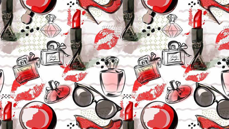 Fashion Cosmetic Make-up Peel and Stick Wallpaper | Removable Wall Mural