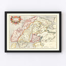 Vintage Map of Norway, Sweden & Finland 1623
