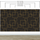 Dark Brown and Gold Square Geometric Pattern Peel and Stick Wallpaper | Removable Wall Mural
