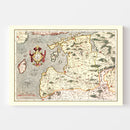 Vintage Map of Latvia 1623