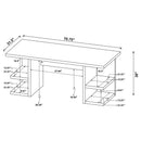 Hannah - 4 Shelf Writing Desk With Open Shelving - White by HouseOfZazla