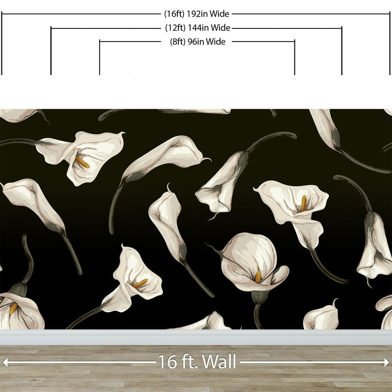 Elegant Rustic Tulip Flower Peel and Stick Wallpaper | Removable Wall Mural