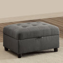 Storage Ottoman With Tufted Design - Gray by HouseOfZazla