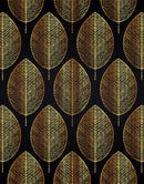 Gold Leave Autumn Pattern Peel and Stick Wallpaper | Removable Wall Mural