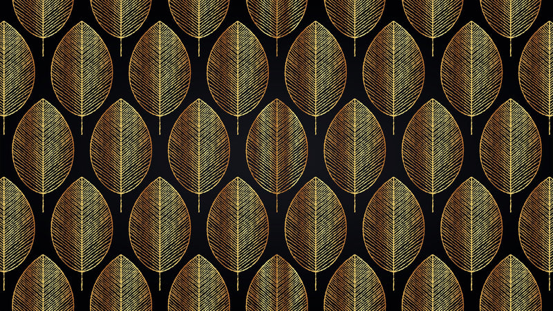 Gold Leave Autumn Pattern Peel and Stick Wallpaper | Removable Wall Mural