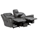 Carmen - Cool Motion Loveseat With Storage, With Reclining Function And Built In Storage - Gray
