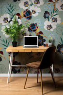 Flower Blossom Botanical Gardens Design Mural.