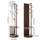 Full Length Rotating Mirror with Coat Rack & Storage Shelf