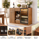 51" Fluted Bar Cabinet with Fridge Space and Wine Glass Rack by HouseOfZazla