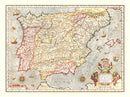 Vintage Map of Spain 1623