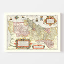 Vintage Map of Portugal 1623