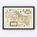 Vintage Map of Portugal 1623