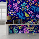 Bright Colorful Fern Arrangement Mural.