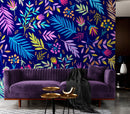 Bright Colorful Fern Arrangement Mural.
