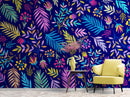 Bright Colorful Fern Arrangement Mural.