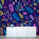 Bright Colorful Fern Arrangement Mural.