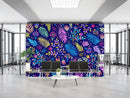 Bright Colorful Fern Arrangement Mural.