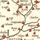 Vintage Map of Castille Spain, 1623