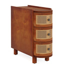 Narrow 3 Drawer End Table, Compact Nightstand For Living Room - Brown Oak by HouseOfZazla