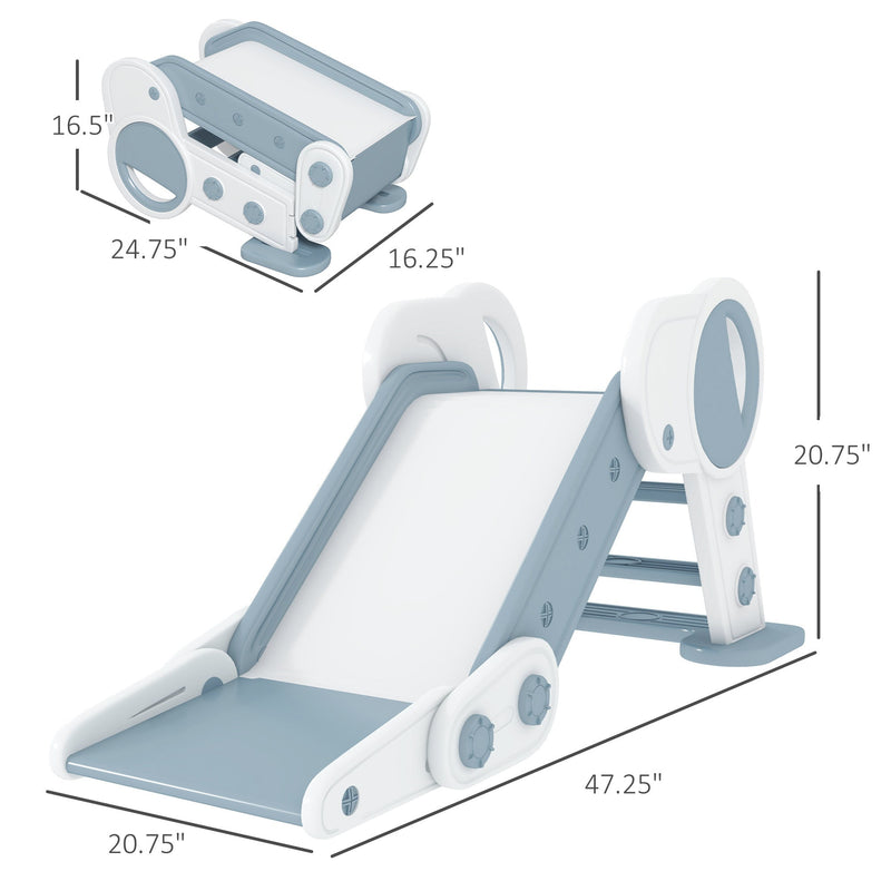 Toddler Slide, Indoor Foldable Kids Slide for Boys Girls 1.5-3 Years Old, Gray