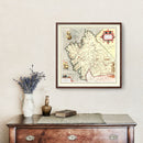 Vintage Map of Galicia Spain, 1623