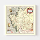 Vintage Map of Galicia Spain, 1623