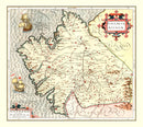 Vintage Map of Galicia Spain, 1623