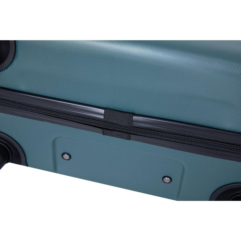 3 Piece Luggage Sets ABS Lightweight Suitcase with Two Hooks, Spinner Wheels, TSA Lock, (20/24/28), DARK GREEN