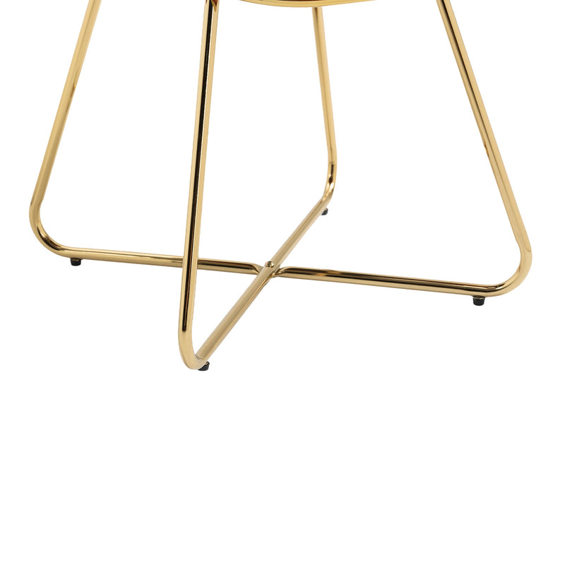 Accent Chairs Set of 2, Velvet Side Chairs with Gold Legs, Mid-Century Upholstered Dining Chairs for Living Room, Kitchen, Bedroom, Beauty Room