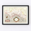 Vintage Map of Valencia, Spain 1623